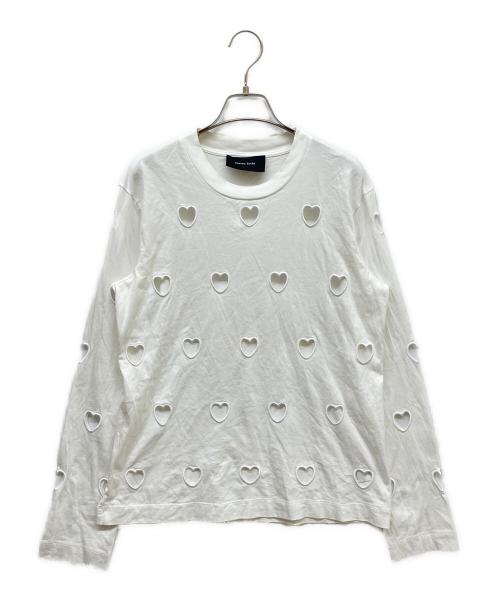 Simone Rocha（シモーネ ロシャ）Simone Rocha (シモーネ ロシャ) ハート刺繍カットアウトカットソー ホワイト サイズ:Mの古着・服飾アイテム