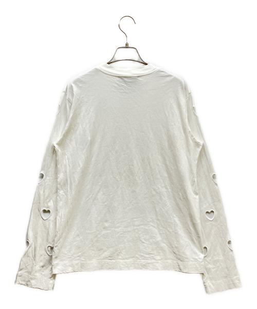 Simone Rocha（シモーネ ロシャ）Simone Rocha (シモーネ ロシャ) ハート刺繍カットアウトカットソー ホワイト サイズ:Mの古着・服飾アイテム