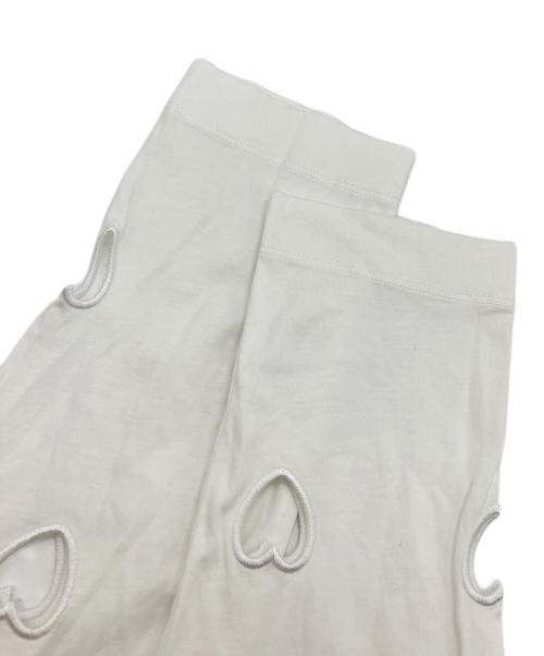 Simone Rocha（シモーネ ロシャ）Simone Rocha (シモーネ ロシャ) ハート刺繍カットアウトカットソー ホワイト サイズ:Mの古着・服飾アイテム