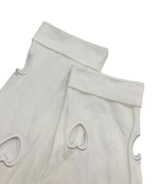 Simone Rocha（シモーネ ロシャ）Simone Rocha (シモーネ ロシャ) ハート刺繍カットアウトカットソー ホワイト サイズ:Mの古着・服飾アイテム