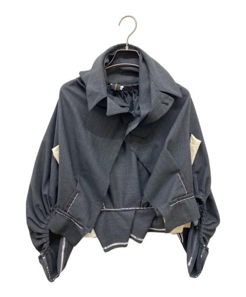 COMME des GARCONS（コムデギャルソン）COMME des GARCONS (コムデギャルソン) 変形異素材ドッキングジャケット グレー サイズ:SIZE Sの古着・服飾アイテム