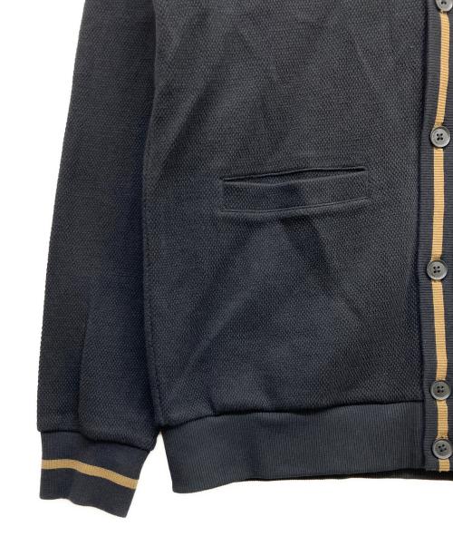 FRED PERRY（フレッドペリー）FRED PERRY (フレッドペリー) ティップピケ テクスチャーワッフル コットン ニットカーディガン ブラック サイズ:Sの古着・服飾アイテム