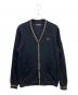 FRED PERRY（フレッドペリー）の古着「ティップピケ テクスチャーワッフル コットン ニットカーディガン」｜ブラック