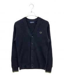 FRED PERRY（フレッドペリー）の古着「ワッフル ステッチ カーディガン」｜ブラック