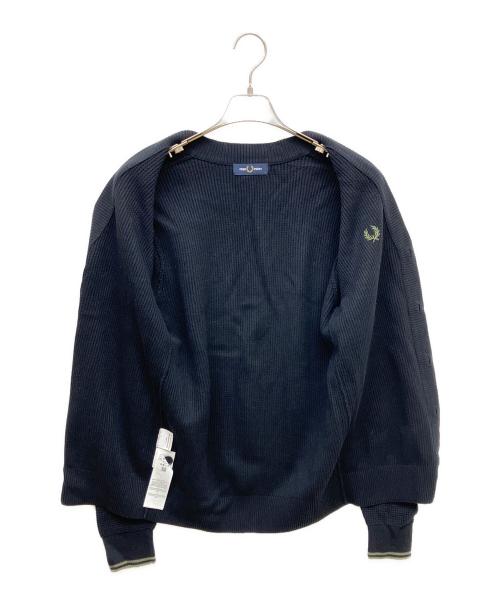 FRED PERRY（フレッドペリー）FRED PERRY (フレッドペリー) ワッフル ステッチ カーディガン ブラック サイズ:Sの古着・服飾アイテム