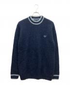 FRED PERRYフレッドペリー）の古着「Alpaca Blend Crew Neck Jumper」｜ネイビー