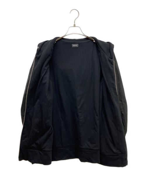 DIESEL（ディーゼル）DIESEL (ディーゼル) レザー切替パーカー ブラック サイズ:Mの古着・服飾アイテム