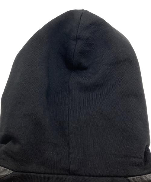 DIESEL（ディーゼル）DIESEL (ディーゼル) レザー切替パーカー ブラック サイズ:Mの古着・服飾アイテム