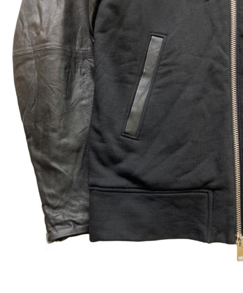 DIESEL（ディーゼル）DIESEL (ディーゼル) レザー切替パーカー ブラック サイズ:Mの古着・服飾アイテム