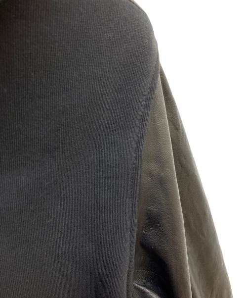 DIESEL（ディーゼル）DIESEL (ディーゼル) レザー切替パーカー ブラック サイズ:Mの古着・服飾アイテム