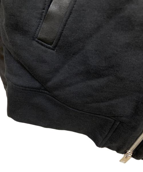DIESEL（ディーゼル）DIESEL (ディーゼル) レザー切替パーカー ブラック サイズ:Mの古着・服飾アイテム