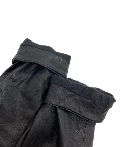 DIESEL（ディーゼル）DIESEL (ディーゼル) レザー切替パーカー ブラック サイズ:Mの古着・服飾アイテム