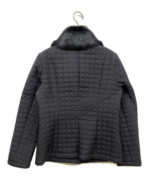 BURBERRY LONDON（バーバリーロンドン）BURBERRY LONDON (バーバリーロンドン) ラビットファーキルティングジャケット ブラック サイズ:40の古着・服飾アイテム