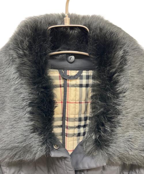 BURBERRY LONDON（バーバリーロンドン）BURBERRY LONDON (バーバリーロンドン) ラビットファーキルティングジャケット ブラック サイズ:40の古着・服飾アイテム