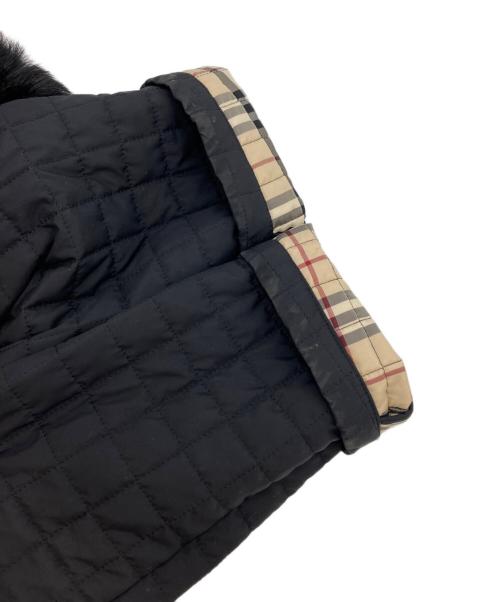 BURBERRY LONDON（バーバリーロンドン）BURBERRY LONDON (バーバリーロンドン) ラビットファーキルティングジャケット ブラック サイズ:40の古着・服飾アイテム