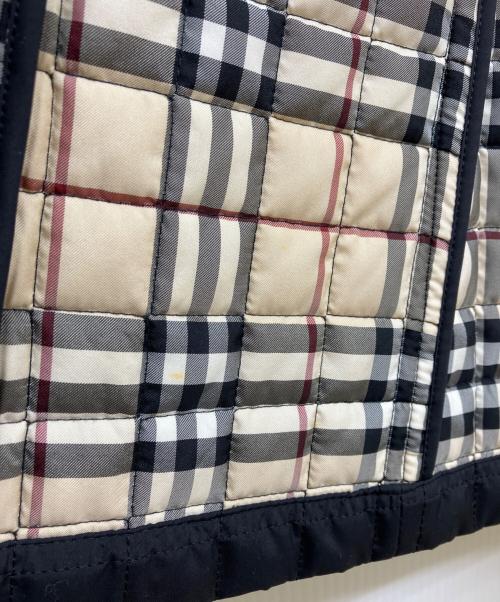BURBERRY LONDON（バーバリーロンドン）BURBERRY LONDON (バーバリーロンドン) ラビットファーキルティングジャケット ブラック サイズ:40の古着・服飾アイテム