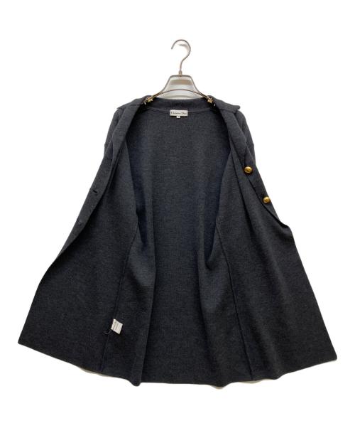Christian Dior（クリスチャン ディオール）Christian Dior (クリスチャン ディオール) 金ボタンウールニットコート グレー サイズ:Mの古着・服飾アイテム