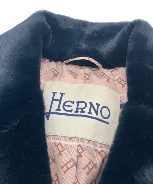 HERNO（ヘルノ）HERNO (ヘルノ) SOFT FAUX FUR COAT ブラック サイズ:SIZE 44の古着・服飾アイテム