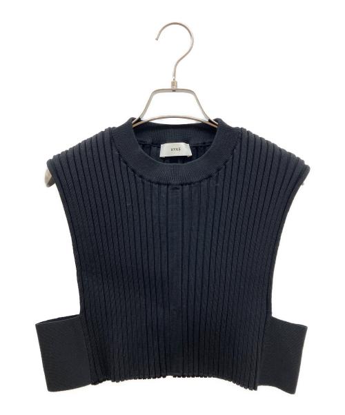 HYKE（ハイク）HYKE (ハイク) WIDE RIBBED CROPPED VESTニットベスト ブラック サイズ:-の古着・服飾アイテム