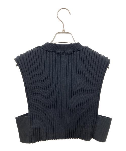 HYKE（ハイク）HYKE (ハイク) WIDE RIBBED CROPPED VESTニットベスト ブラック サイズ:-の古着・服飾アイテム