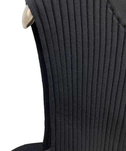 HYKE（ハイク）HYKE (ハイク) WIDE RIBBED CROPPED VESTニットベスト ブラック サイズ:-の古着・服飾アイテム