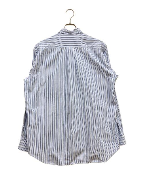 COMME des GARCONS SHIRT（コムデギャルソンシャツ）COMME des GARCONS SHIRT (コムデギャルソンシャツ) 異素材ドッキングストライプシャツ ブラック×ブルー サイズ:SIZE Mの古着・服飾アイテム