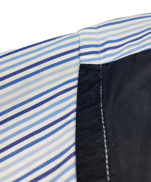 COMME des GARCONS SHIRT（コムデギャルソンシャツ）COMME des GARCONS SHIRT (コムデギャルソンシャツ) 異素材ドッキングストライプシャツ ブラック×ブルー サイズ:SIZE Mの古着・服飾アイテム
