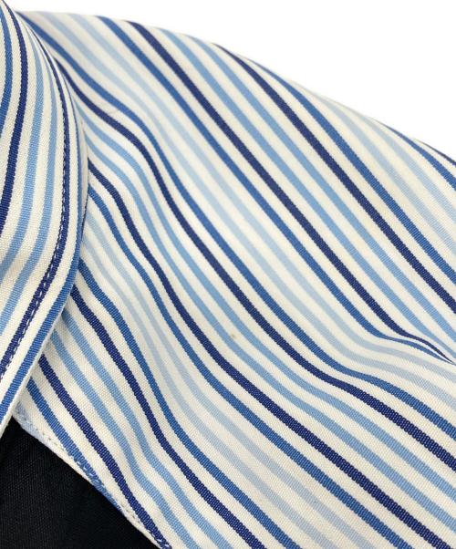 COMME des GARCONS SHIRT（コムデギャルソンシャツ）COMME des GARCONS SHIRT (コムデギャルソンシャツ) 異素材ドッキングストライプシャツ ブラック×ブルー サイズ:SIZE Mの古着・服飾アイテム