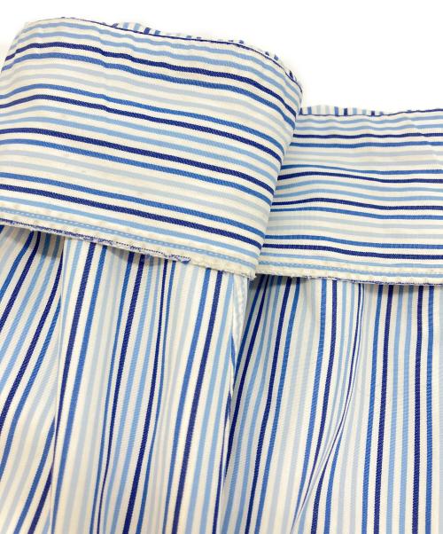 COMME des GARCONS SHIRT（コムデギャルソンシャツ）COMME des GARCONS SHIRT (コムデギャルソンシャツ) 異素材ドッキングストライプシャツ ブラック×ブルー サイズ:SIZE Mの古着・服飾アイテム