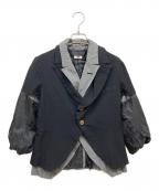COMME des GARCONS COMME des GARCONSコムデギャルソン コムデギャルソン）の古着「異素材切替レイヤードジャケット」｜ブラック×グレー