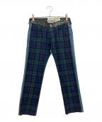 JUNYA WATANABE CDGジュンヤワタナベ コムデギャルソン）の古着「タータンチェック切替デニムパンツ」｜マルチカラー