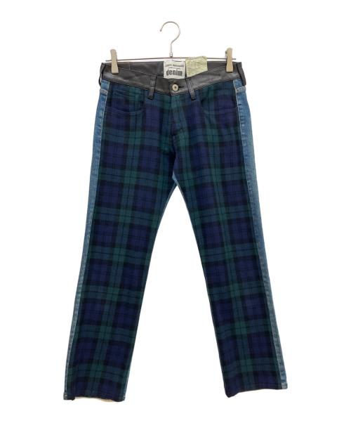 JUNYA WATANABE CDG（ジュンヤワタナベ コムデギャルソン）JUNYA WATANABE CDG (ジュンヤワタナベ コムデギャルソン) タータンチェック切替デニムパンツ マルチカラー サイズ:SIZE Sの古着・服飾アイテム
