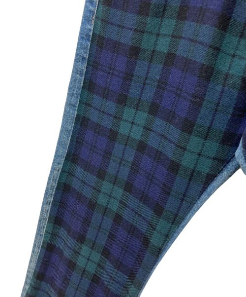 JUNYA WATANABE CDG（ジュンヤワタナベ コムデギャルソン）JUNYA WATANABE CDG (ジュンヤワタナベ コムデギャルソン) タータンチェック切替デニムパンツ マルチカラー サイズ:SIZE Sの古着・服飾アイテム