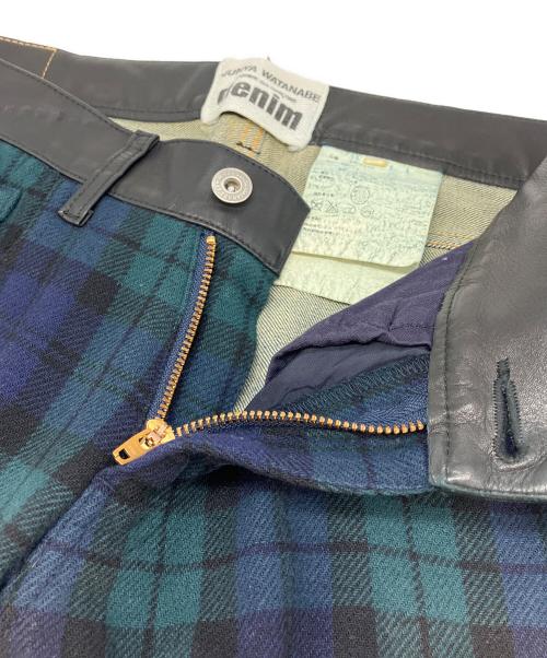JUNYA WATANABE CDG（ジュンヤワタナベ コムデギャルソン）JUNYA WATANABE CDG (ジュンヤワタナベ コムデギャルソン) タータンチェック切替デニムパンツ マルチカラー サイズ:SIZE Sの古着・服飾アイテム