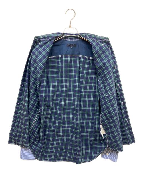 COMME des GARCONS HOMME（コムデギャルソン オム）COMME des GARCONS HOMME (コムデギャルソン オム) 切替デザインシャツ グリーン×ブルー サイズ:Lの古着・服飾アイテム