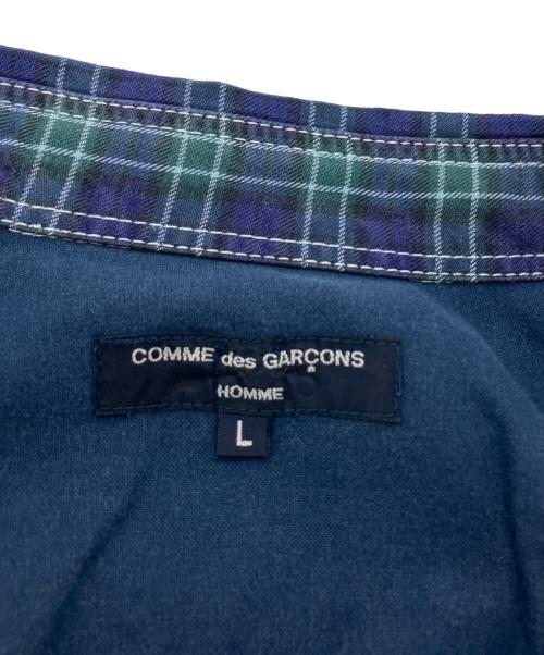 COMME des GARCONS HOMME（コムデギャルソン オム）COMME des GARCONS HOMME (コムデギャルソン オム) 切替デザインシャツ グリーン×ブルー サイズ:Lの古着・服飾アイテム