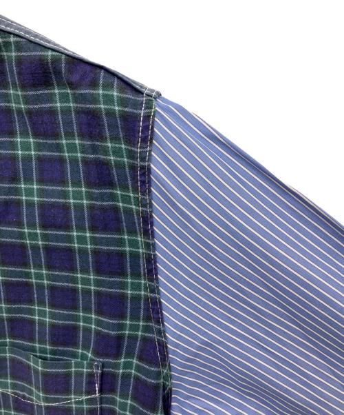 COMME des GARCONS HOMME（コムデギャルソン オム）COMME des GARCONS HOMME (コムデギャルソン オム) 切替デザインシャツ グリーン×ブルー サイズ:Lの古着・服飾アイテム