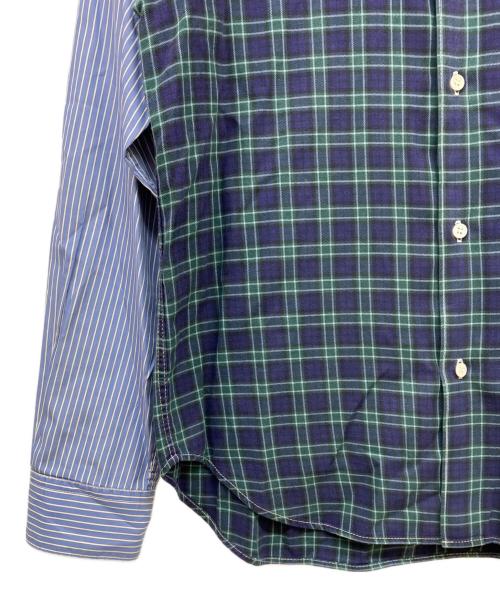 COMME des GARCONS HOMME（コムデギャルソン オム）COMME des GARCONS HOMME (コムデギャルソン オム) 切替デザインシャツ グリーン×ブルー サイズ:Lの古着・服飾アイテム