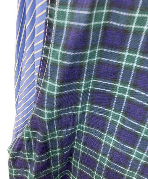 COMME des GARCONS HOMME（コムデギャルソン オム）COMME des GARCONS HOMME (コムデギャルソン オム) 切替デザインシャツ グリーン×ブルー サイズ:Lの古着・服飾アイテム