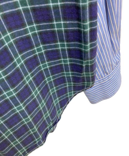COMME des GARCONS HOMME（コムデギャルソン オム）COMME des GARCONS HOMME (コムデギャルソン オム) 切替デザインシャツ グリーン×ブルー サイズ:Lの古着・服飾アイテム