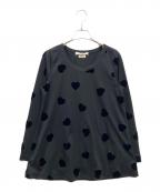 COMME des GARCONSコムデギャルソン）の古着「フロッキー加工ハート柄カットソー」｜ブラック