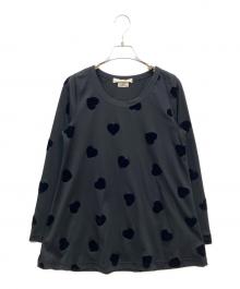 COMME des GARCONS（コムデギャルソン）の古着「フロッキー加工ハート柄カットソー」｜ブラック