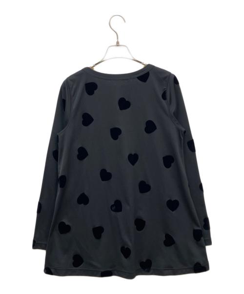 COMME des GARCONS（コムデギャルソン）COMME des GARCONS (コムデギャルソン) フロッキー加工ハート柄カットソー ブラック サイズ:Sの古着・服飾アイテム