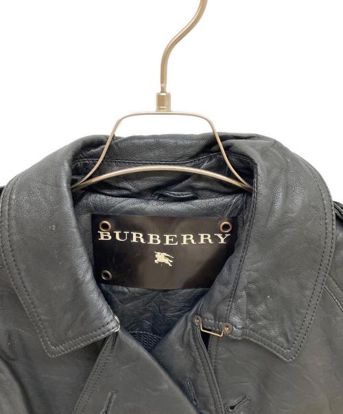 BURBERRY（バーバリー）BURBERRY (バーバリー) レザーショートトレンチジャケット ブラック サイズ:40の古着・服飾アイテム