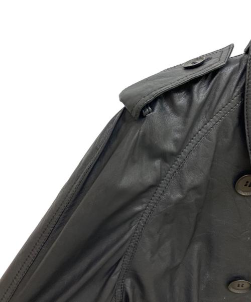 BURBERRY（バーバリー）BURBERRY (バーバリー) レザーショートトレンチジャケット ブラック サイズ:40の古着・服飾アイテム