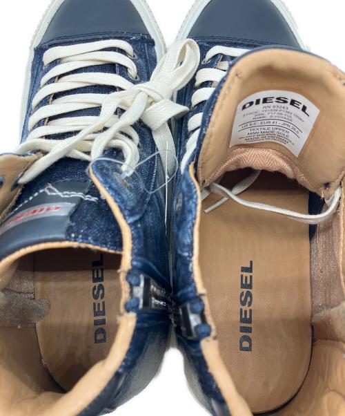DIESEL（ディーゼル）DIESEL (ディーゼル) ハイカットデニムスニーカー インディゴ サイズ:US8.5の古着・服飾アイテム