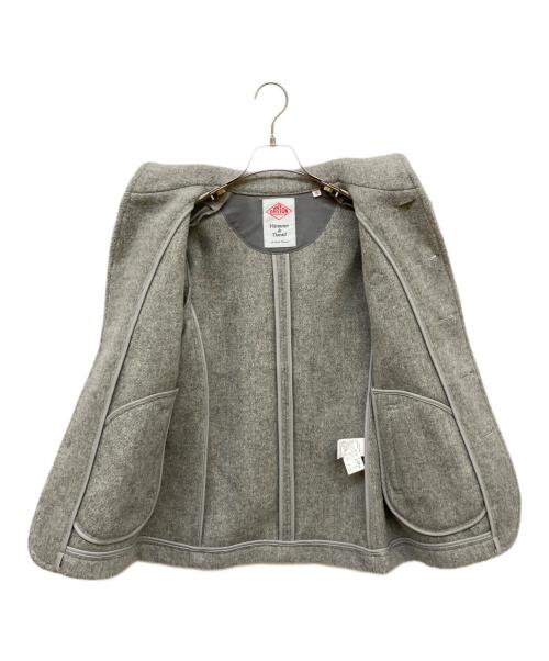 DANTON（ダントン）DANTON (ダントン) ウールモッサ丸衿ブルゾン グレー サイズ:36の古着・服飾アイテム