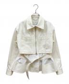 3.1 phillip limスリーワンフィリップリム）の古着「Double Belted Flounce Utility Jacket」｜ホワイト