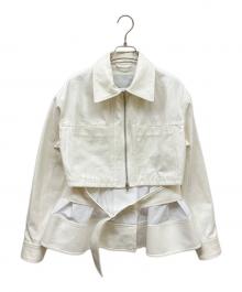3.1 phillip lim（スリーワンフィリップリム）の古着「Double Belted Flounce Utility Jacket」｜ホワイト