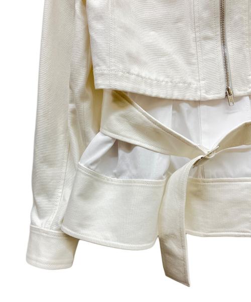 3.1 phillip lim（スリーワンフィリップリム）3.1 phillip lim (スリーワンフィリップリム) Double Belted Flounce Utility Jacket ホワイト サイズ:XSの古着・服飾アイテム
